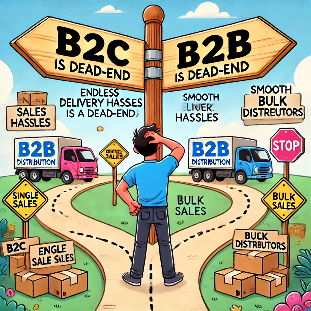 Selling directly to consumers has limitations, breakthrough possible only through B2B