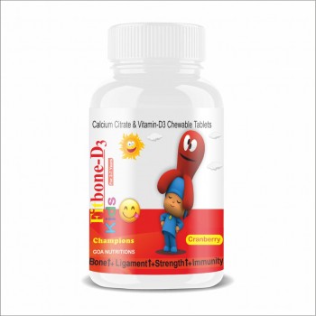 Fitbone D3 kids chewable Tablets (Mix Fruits Flavour)