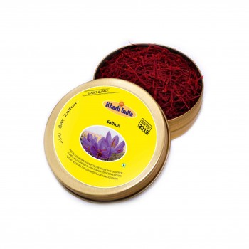 Khadi Saffron (Kashmir kesar -long leaf) Export Quality Tin pack 1 gram