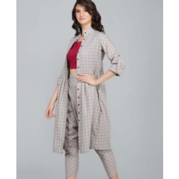 Pure Cotton Three Piece Kurta Set