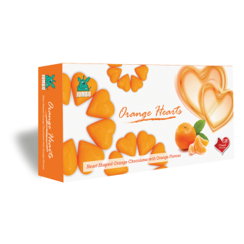 JUMBO ORANGE HEARTS CHOCOLATES 25G